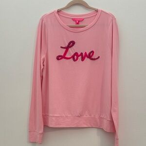 NWT Lilly Pulitzer Rami Long Sleeve 'Love' Sweater - Size Large